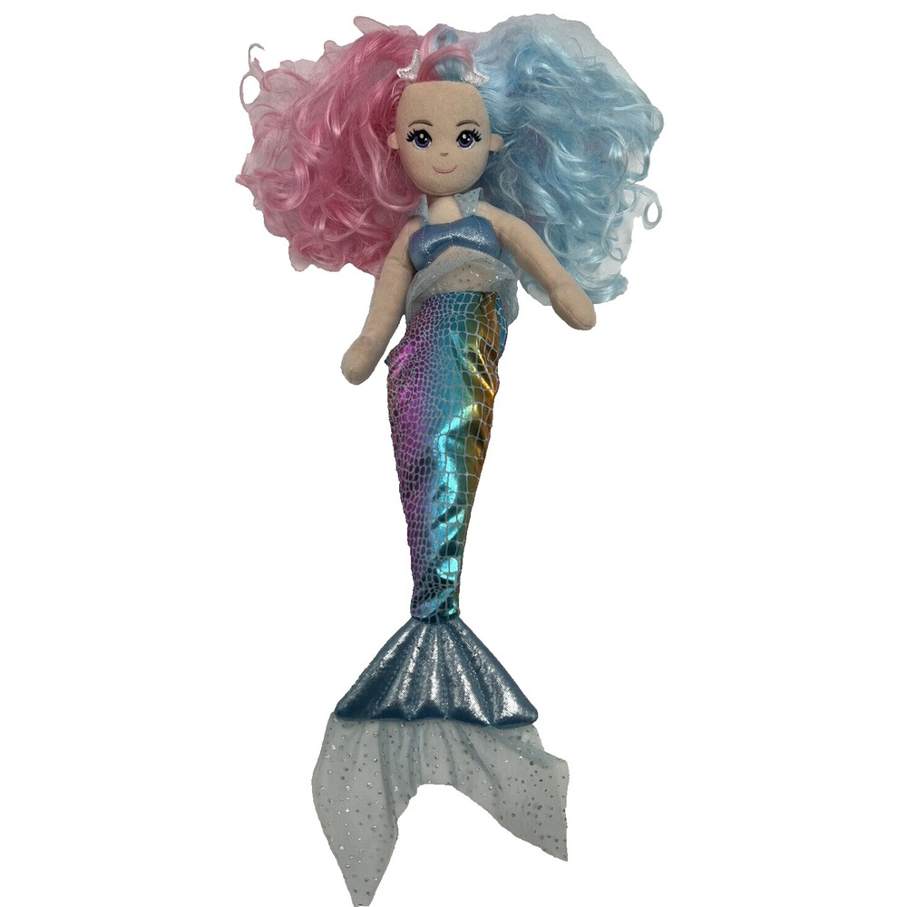 Mermaid Sea World Plush Sparkles Mariana the Pink Blue Aquatica Water Park 17"